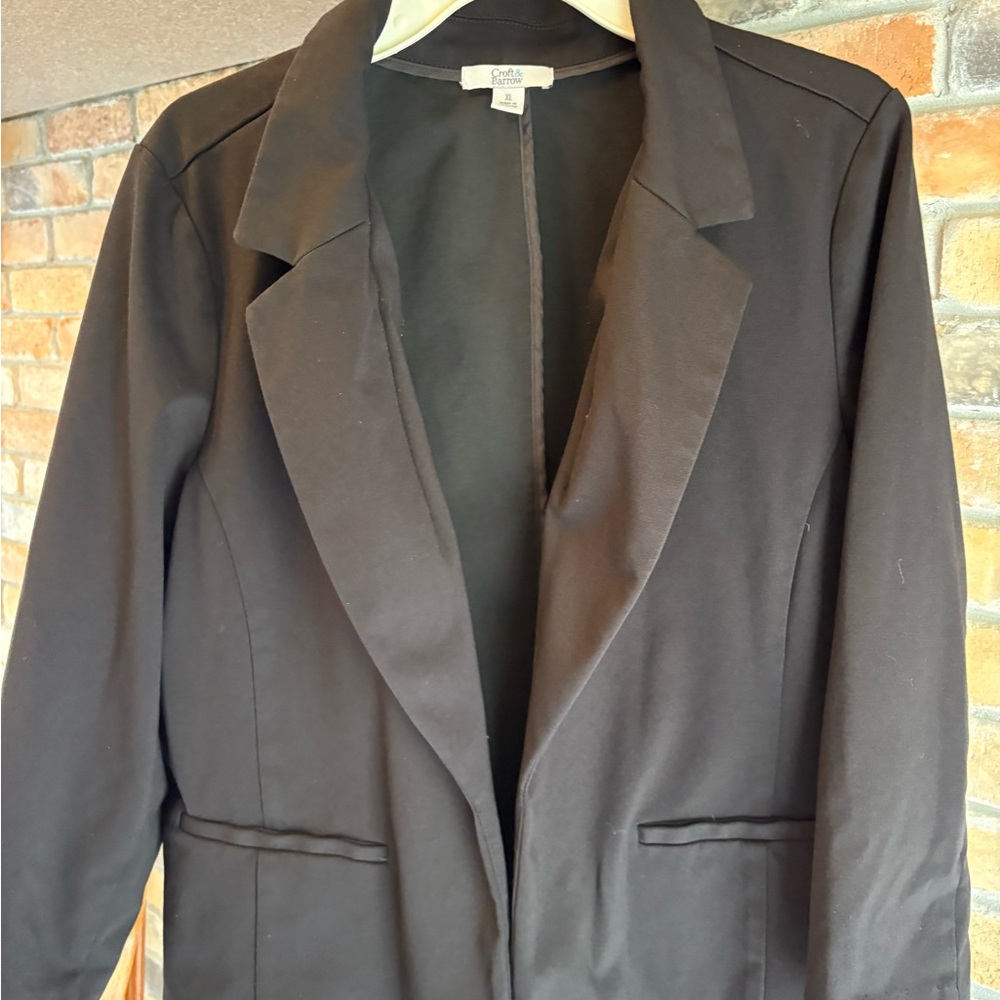 croft & barrow Black Women's Notch Lapel Blazer
